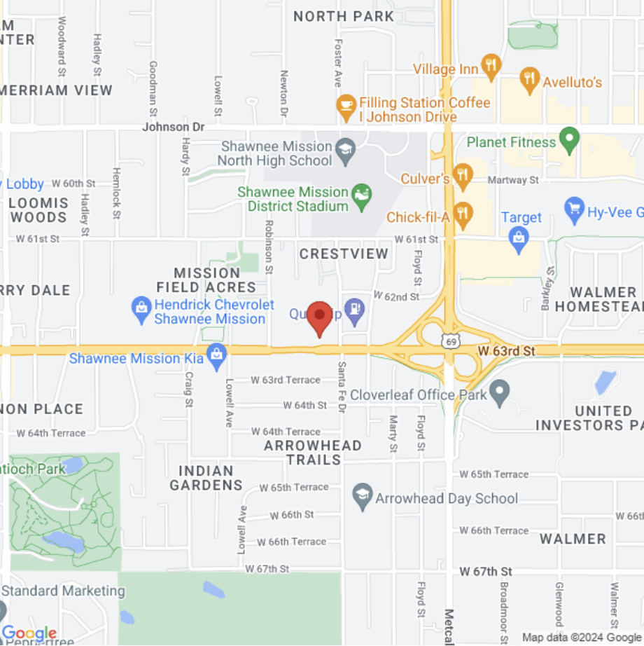 Map to Rebuild Chiropractic + Strength in Overland Park, KS