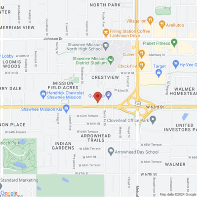 Map to Rebuild Chiropractic + Strength in Overland Park, KS